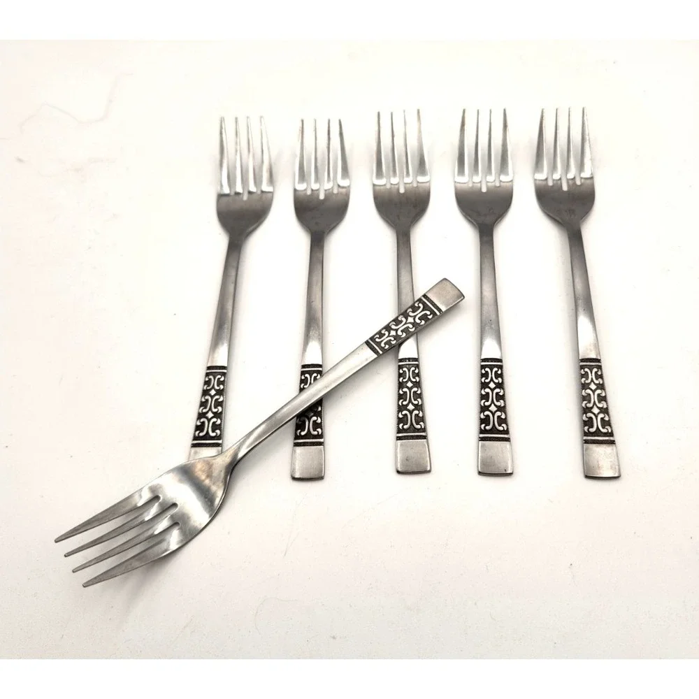 Stanley Roberts Rogers Co CASA VISTA Lot of 6 Stainless Steel Salad Forks JAPAN